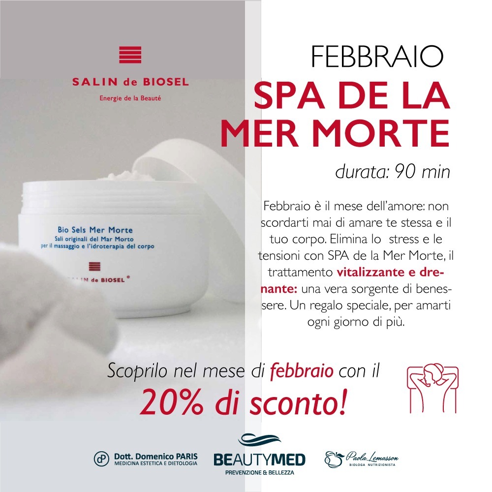 PER TUTTO FEBBRAIO PROVA LA SPA DE LA MER MORTE CON UNO SCONTO DEL 20%