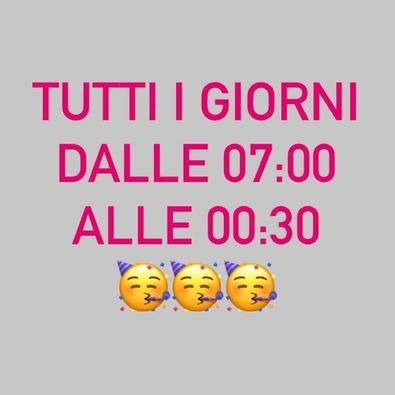 APERTI TUTTI I GIORNI DALLE 07.00 ALLE 00.30