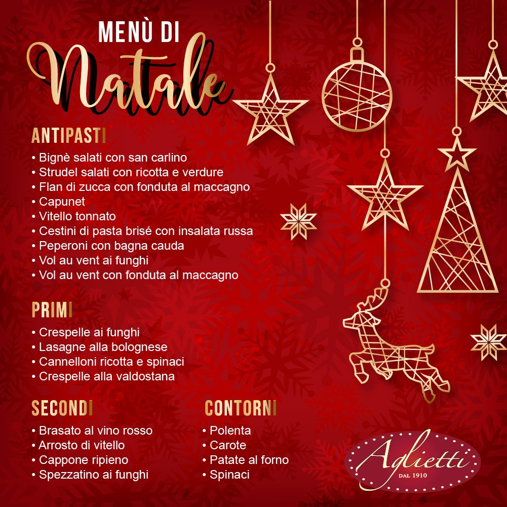 AGLIETTI CARNI TI PROPONE IL MENU' DI NATALE !