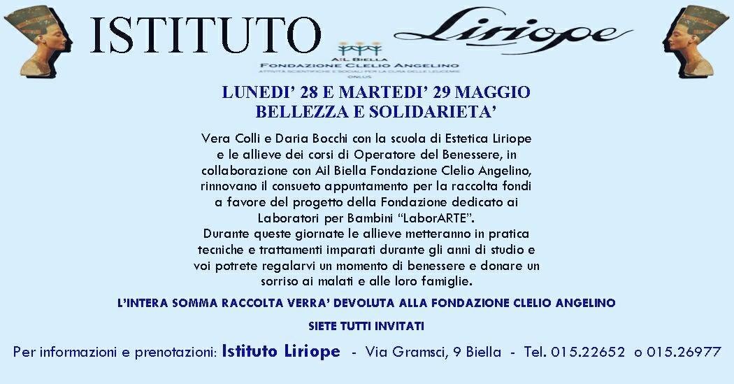 LUNEDI' 28 E MARTEDI' 29 MAGGIO: BELLEZZA E SOLIDARIETA'