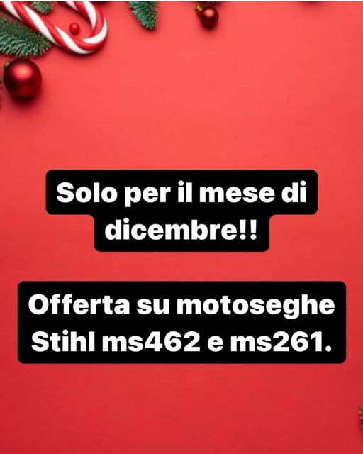 SOLO PER IL MESE DI DICEMBRE OFFERTE MOTOSEGHE STIHL MS462 E MS261