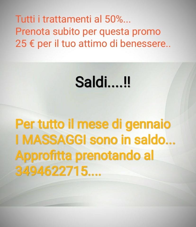 PROMOZIONE GENNAIO! SALDI AL 50%