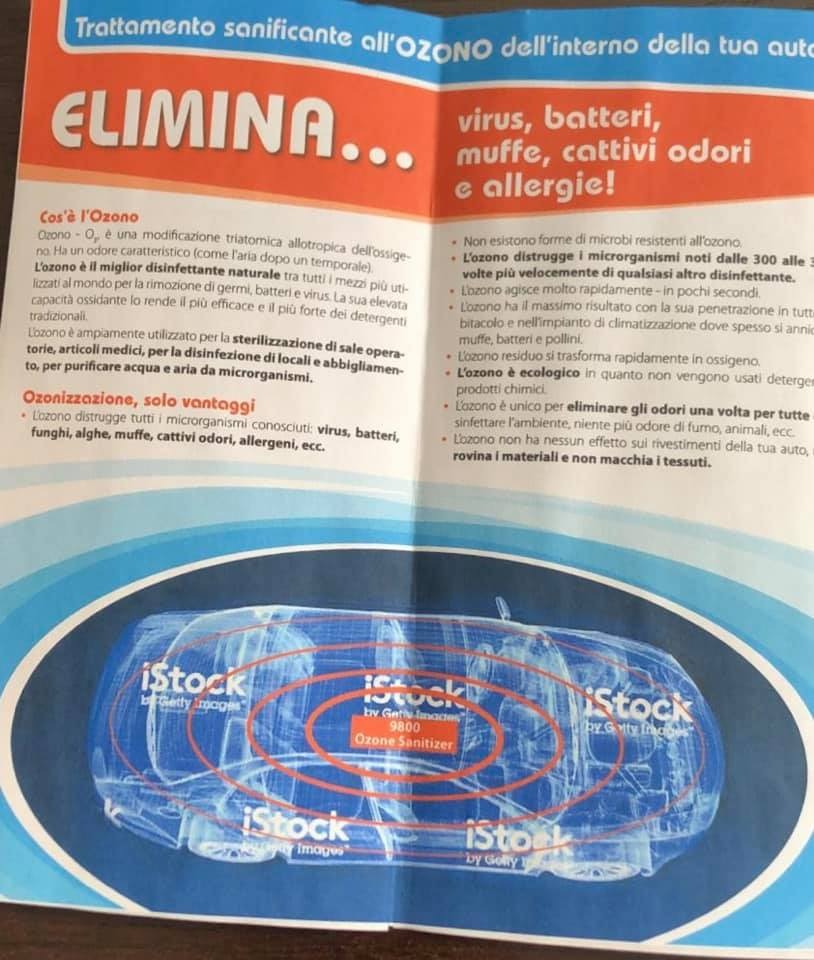 TRATTAMENTO SANIFICANTE ALL'OZONO ALL'INTERNO DELLA TUA AUTO