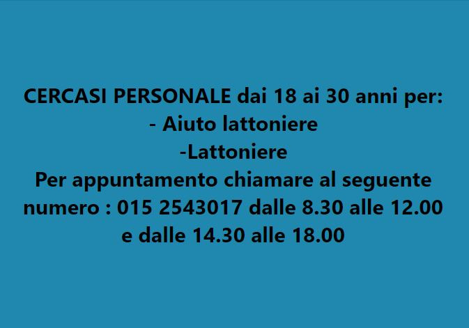 Cercasi personale dai 18 ai 30 anni per: Aiuto Lattoniere – Lattoniere