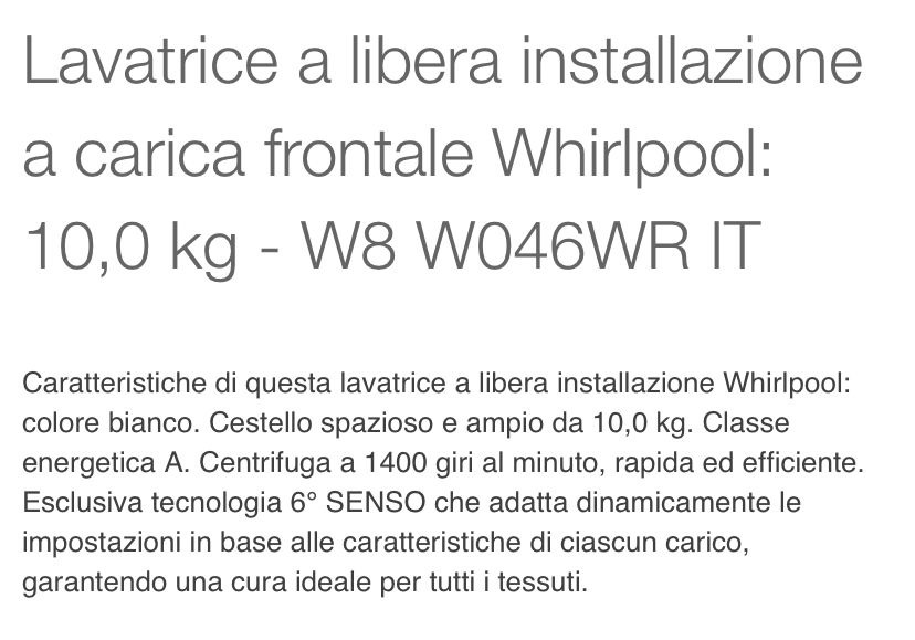 SUPER OFFERTA: LAVATRICE WHIRPOOL RICONDIZIONATA A NUOVO