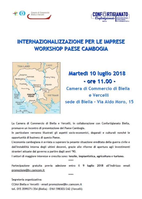 INTERNAZIONALIZZAZIONE PER LE IMPRESE: WORKSHOP PAESE CAMBOGIA | Il Cerca Artigiano di Qualità