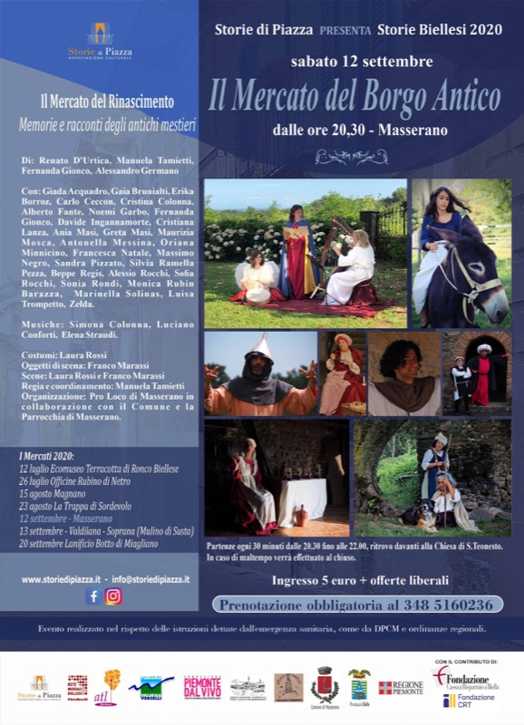 MERCATO DEL BORGO ANTICO A MASSERANO (BI) SABATO 12 SETTEMBRE 2020 | Il Cerca Artigiano di Qualità