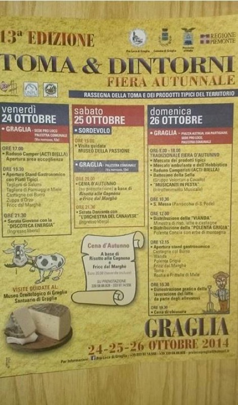 13A EDIZIONE DI TOMA E DINTORNI - GRAGLIA DAL 24 AL 26 OTTOBRE | Il Cerca Artigiano di Qualità