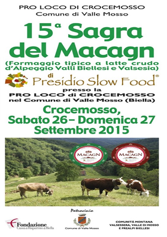 15A SAGRA DEL FORMAGGIO MACAGN - PRESIDIO SLOW FOOD - 26 E 27 SETTEMBRE CROCEMOSSO | Il Cerca Artigiano di Qualità