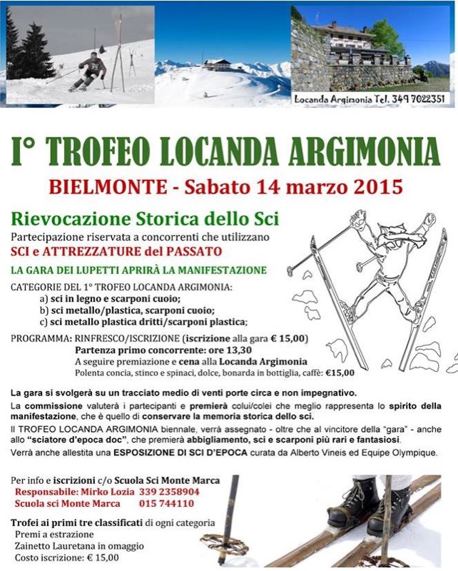 TROFEO LOCANDA ARGIMONIA 14 MARZO GARA DI SCI D'ANTAN - BIELMONTE | Il Cerca Artigiano di Qualità