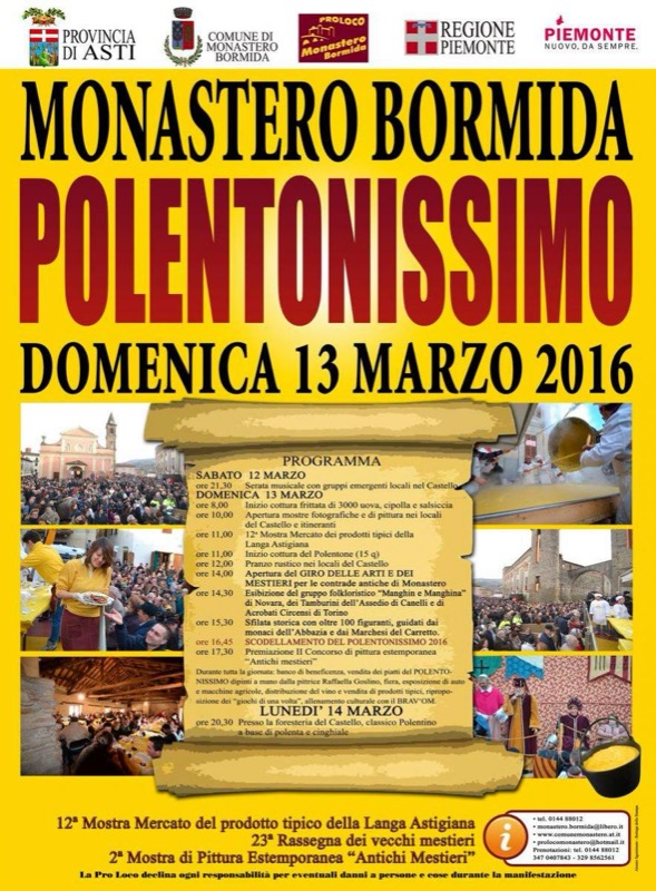 POLENTONISSIMO A MONASTERO BORMIDA (AT) 13 MARZO 2016 | Il Cerca Artigiano di Qualità