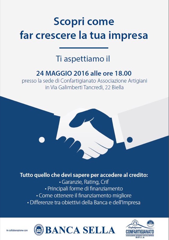 MARTEDI' 24 MAGGIO SCOPRI COME FAR CRESCERE LA TUA IMPRESA | Il Cerca Artigiano di Qualità