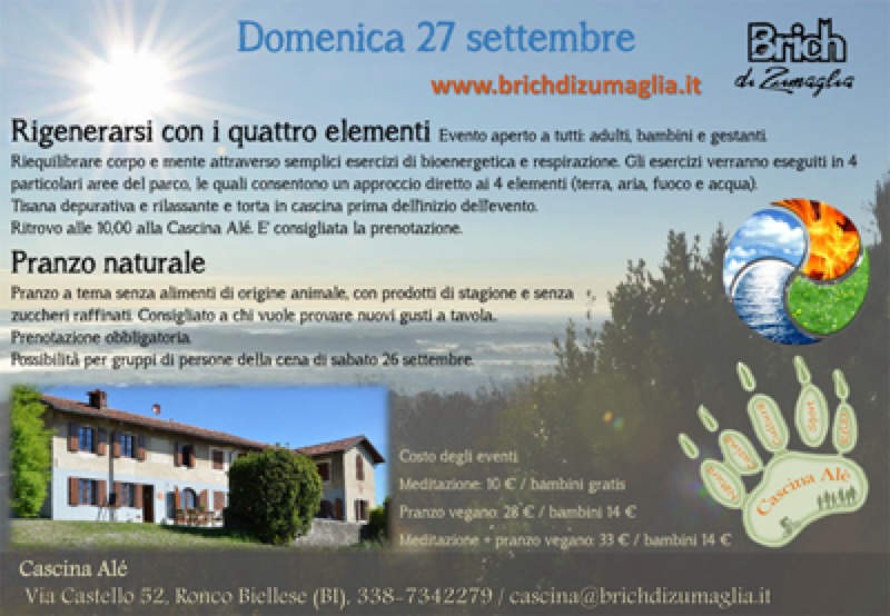 MEDITAZIONE CON I 4 ELEMENTI A CASCINA ALE' DOMENICA 27 SETTEMBRE | Il Cerca Artigiano di Qualità