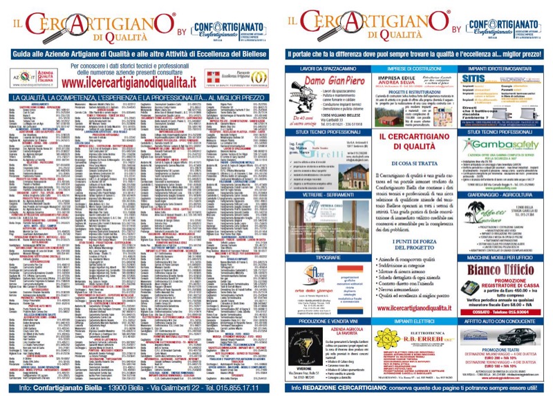 IL NS. PORTALE CON LE NS. AZIENDE ANCHE SUI GIORNALI | Il Cerca Artigiano di Qualità