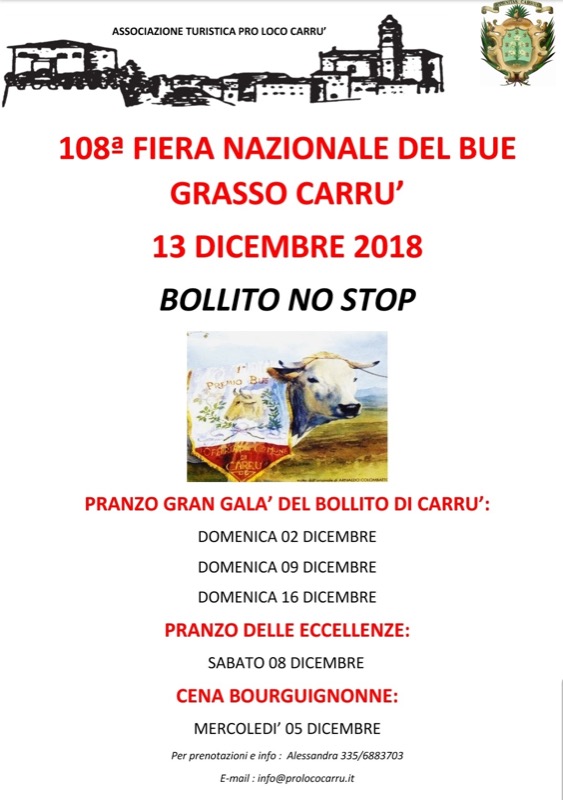 CARRU' - FIERA NAZIONALE DEL BUE GRASSO 13 DICEMBRE | Il Cerca Artigiano di Qualità
