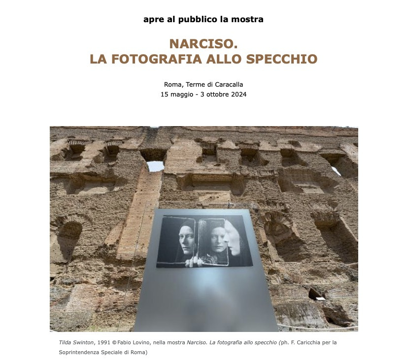 NARCISO LA FOTOGRAFIA ALLO SPECCHIO ALLE TERME DI CARACALLA | Il Cerca Artigiano di Qualità