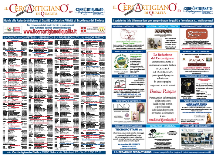 LUNEDI' 14 APRILE SIAMO USCITI SULL' ECO DI BIELLA !!! | Il Cerca Artigiano di Qualità
