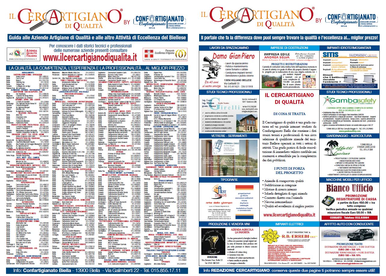 IL NS. PORTALE CON LE NS. AZIENDE ANCHE SUI GIORNALI | Il Cerca Artigiano di Qualità