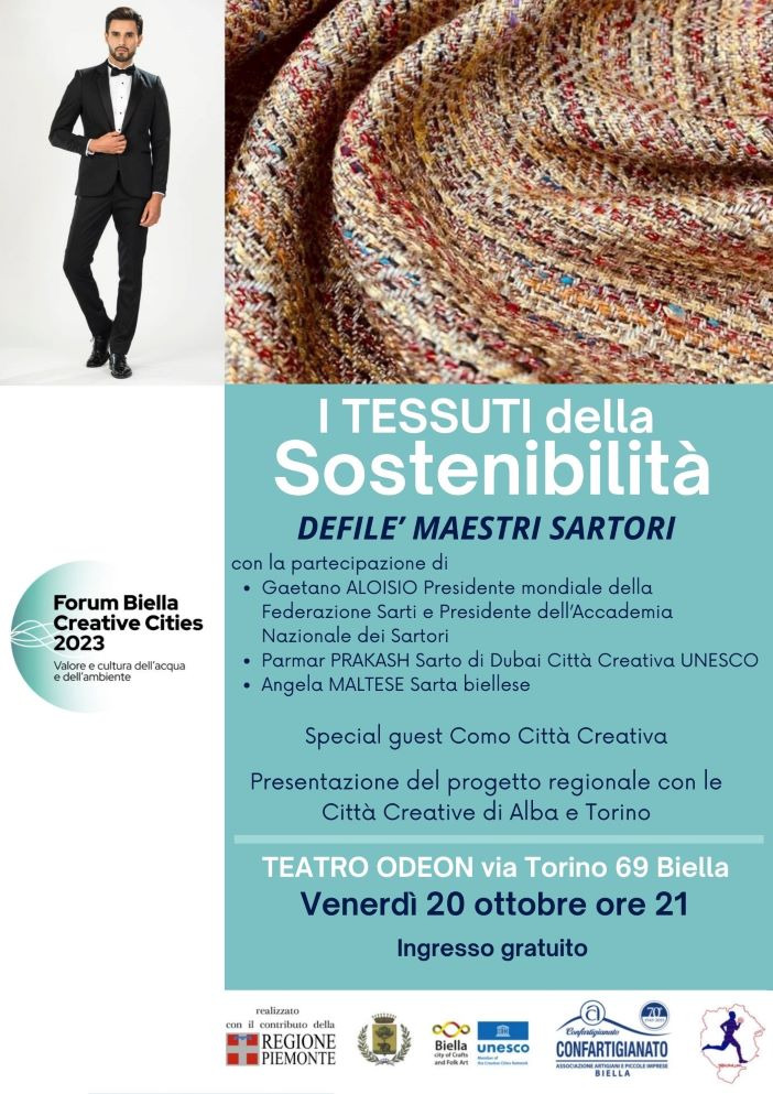 L'appuntamento rientra nel programma Forum Unesco che si svolgerà tra Città Studi (20-21 Ottobre) e Teatro Odeon di Biella.