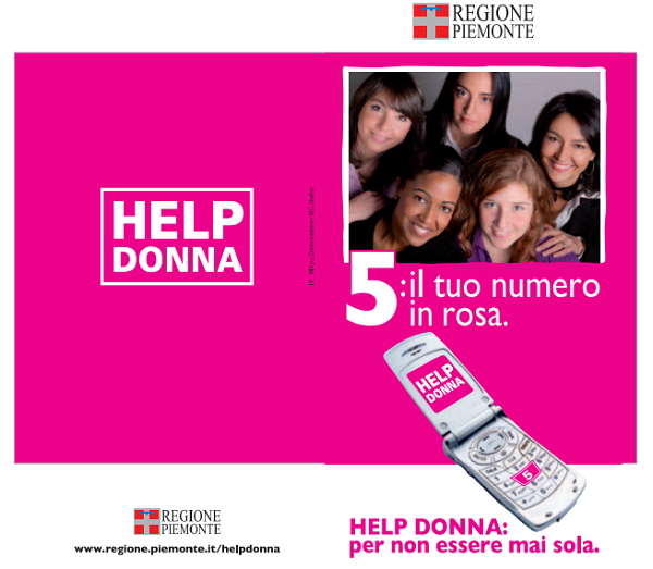 REGIONE PIEMONTE : HELPDONNA ESMHELP PER NON ESSERE MAI SOLA !!