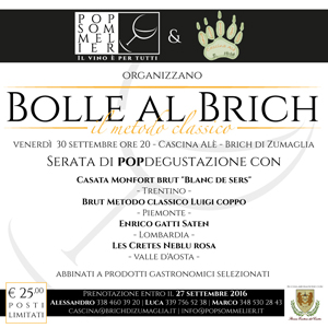 BOLLE AL BRICH! VENERDI' 30 SETTEMBRE