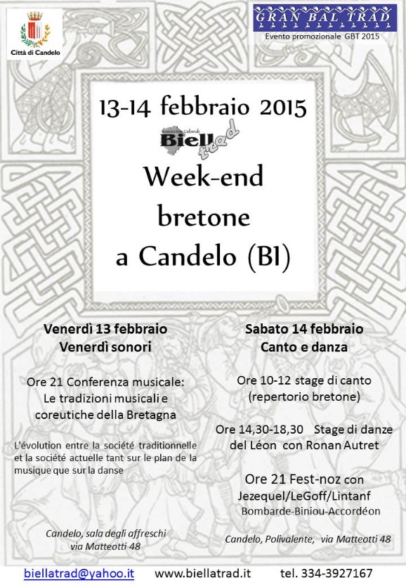 13-14 FEBBRAIO 2015 WEEK-END BRETONE A CANDELO