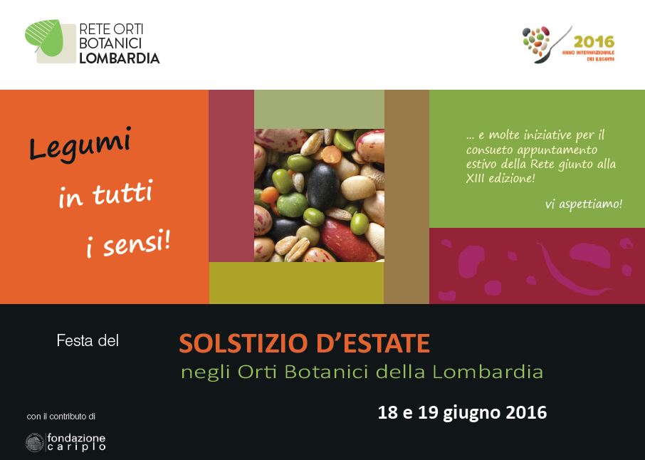 FESTEGGIA IL SOLSTIZIO D'ESTATE NEGLI ORTI BOTANICI LOMBARDI IL 18-19 GIUGNO