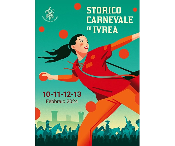 STORICO CARNEVALE  DI IVREA 2024 BATTAGLIA DELLE ARANCE DOMENICA 11 FEBBRAIO